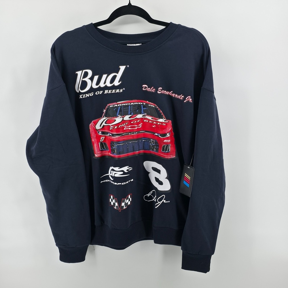 NASCAR Dale Earnhardt Jr #8 Budweiser Crewneck Sweatshirt Racing Mens Size Small - Picture 2 of 10